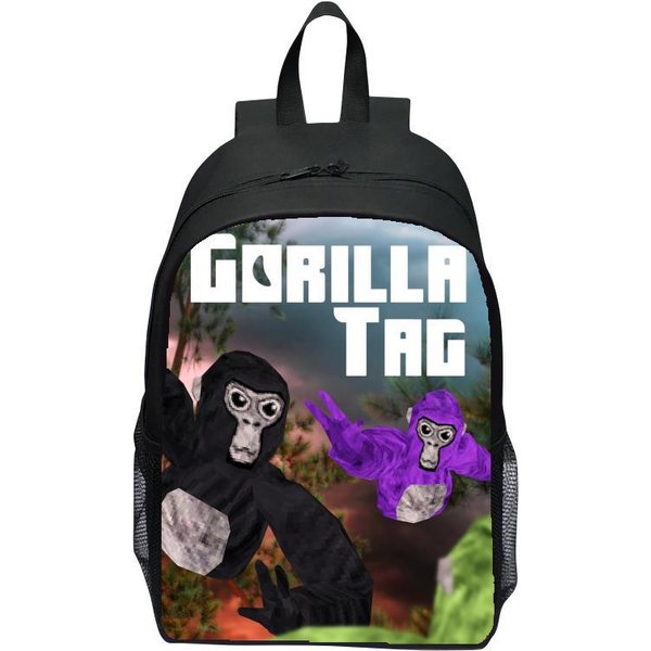 Mochila Infantil De 16 Pulgadas Con Estampado Del Juego Gorilla Tag Mochila Escolar Primaria Mochila Para NiñOs Y NiñAs Black-image