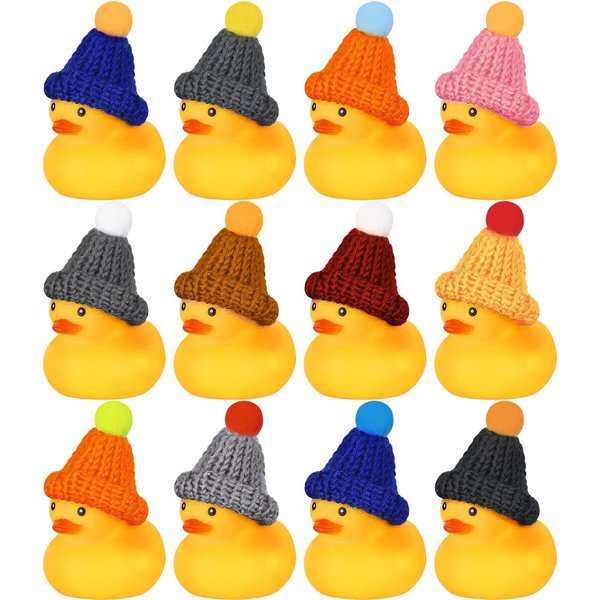 1224 Patos De Goma Con Gafas De Sol Sombreros Accesorios Para La Cabeza Bufanda Patitos De Crucero PequeñOs Al Por Mayor Juguetes De Patitos De Goma Mini(Color Aleatorio) Yellow-image