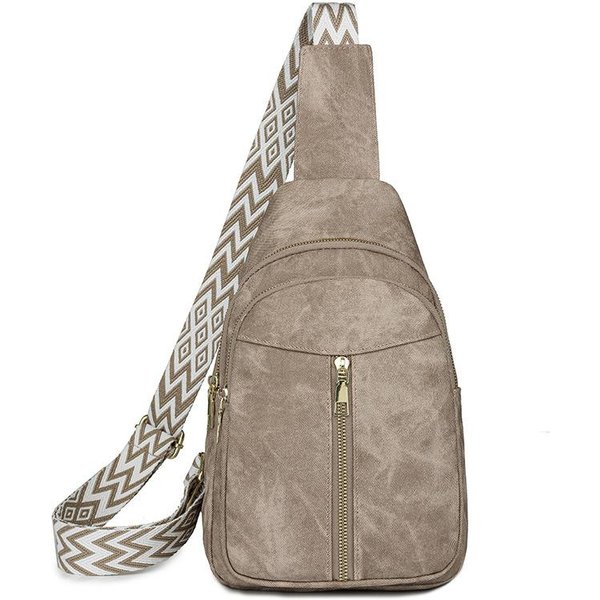Damska Nowa Wszechstronna Prosta I Ekskluzywna Dwuwarstwowa Codzienna Torba Na Ramię PodróżNa Prosta Torba Crossbody Torba Na Pierś Gray-image