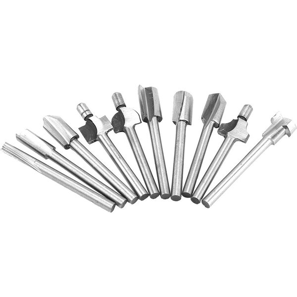 10 Piezas/Juego VáStago De 1/8 Pulg. Acero De Alta Velocidad Fresa Brocas Para Fresadora Parte Herramienta Para CarpinteríA-image