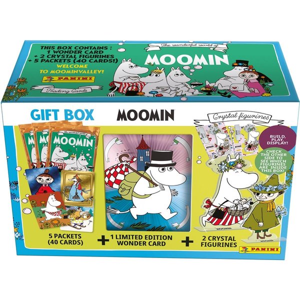 Panini Muminki Caja De Regalo Caja 5 Sobres = 40 Tarjetas + 2 Figuras De Cristal-image