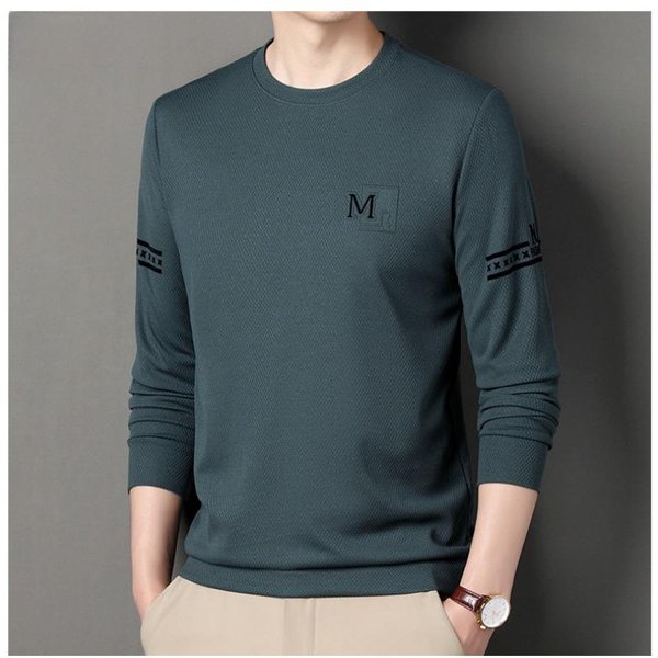 Nuevas Camisetas De Manga Larga Con Cuello Redondo Para Hombre De OtoñO, Holgadas Y CóModas, Camisetas BáSicas Casuales Para Hombre, Tops De Moda Y Tendencia Xxxxl-image