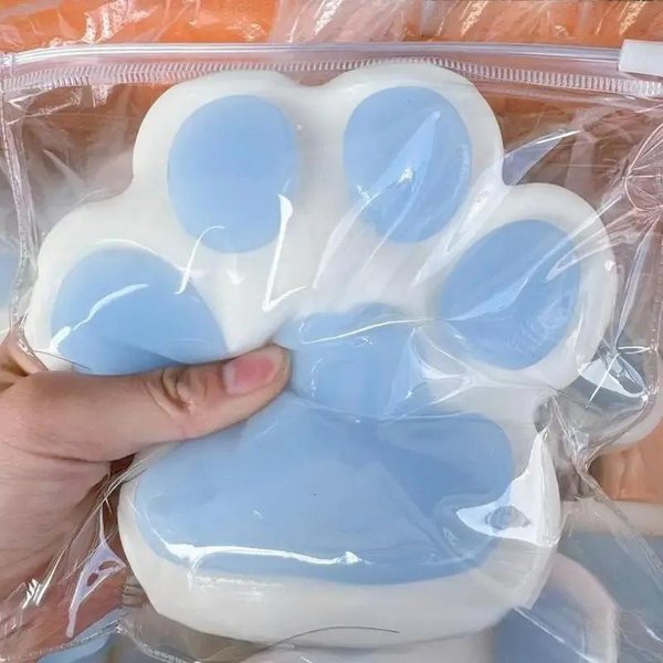 DużA Kawaii ŁApka Kota Zabawka Do ŚCiskania, MięKka Powoli PodnosząCa Się Lepka Zabawka OdstresowująCa Do ŚCiskania, Urocza Zabawka Fidget Do OdprężEnia Niebieski-image