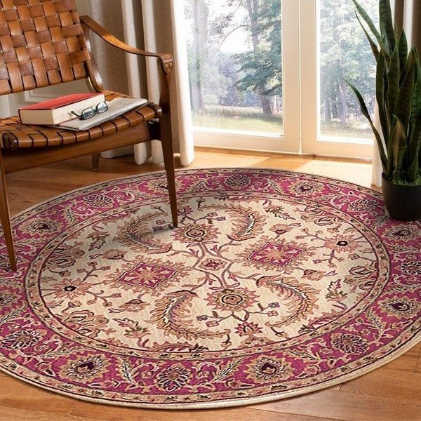 Alfombra Redonda ÉTnica Sala De Estar Retro De Asia Occidental Cesta Colgante Alfombrilla De Piso Para Dormitorio Alfombra Para Mesa De Café De Casa Silla De Mesita De Noche 80Cm 31.4 In-image