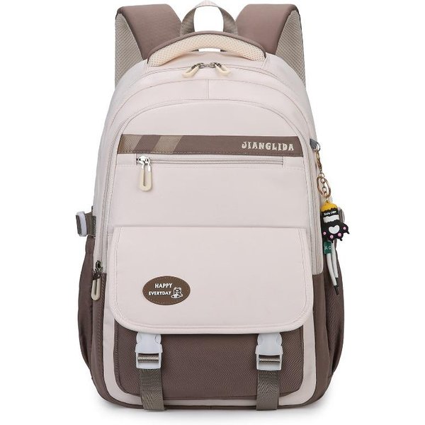 Mochila Para Estudiantes De Secundaria Jianglida Estilo Universitario Para Chicas Mochila Escolar Para Estudiantes De Secundaria Alta Calidad Gran Capacidad Estudiantes De Secundaria Single Bag MarróN Oscuro-image
