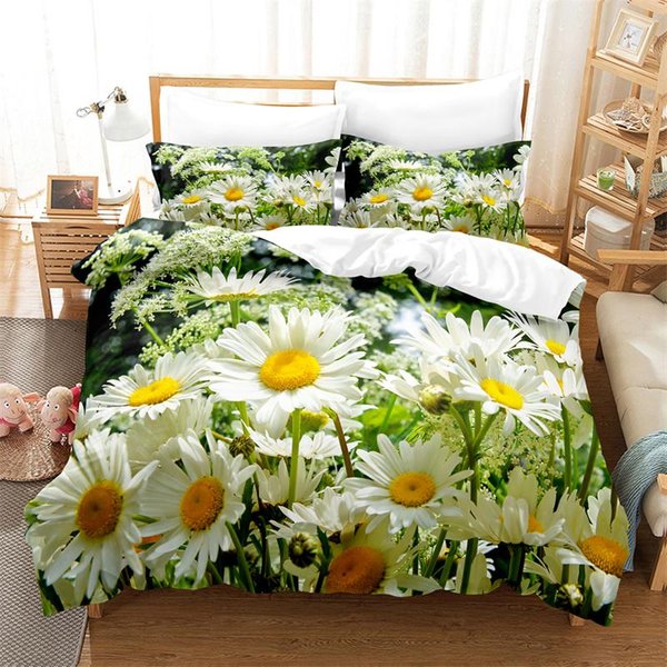 Zestaw PośCieli Daisy Butterfly, PięKna DziecięCa Poszewka Na KołDrę Dla ChłOpcóW, Poszewka Na KołDrę Dla DziewcząT, PięKna PośCiel, Zestaw Poszewek Na KołDrę King/Queen EU Single(135X200Cm) Beige-image