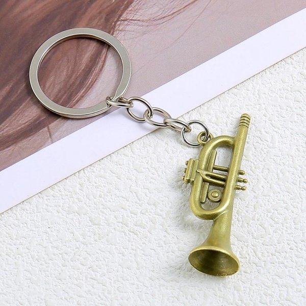 Retro Mini Kluczyk Do Saksofonu TrąBka Tuba Metalowy Breloczek Do Kluczy Instrument Muzyczny Muzyczny Prezent Akcesoria Breloczek Do Kluczy Samochodowych Dla MiłOśNikóW Muzyki-image