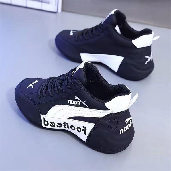 Zapatos De Hombre Zapatos Nuevos De Moda Zapatos VersáTiles Para Correr Zapatos Deportivos Superficie De Cuero Transpirable Tendencia Zapatos Casuales 42 White-image