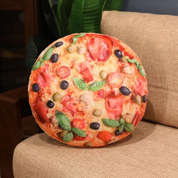 Almohada De Peluche Para Comida Rellena Como Hamburguesa Real Pan De Perro CojíN De Pizza Soporte Suave Para La Cabeza Peluche DecoracióN Para Sofá-image