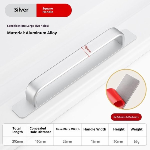 Stopy Aluminium Bez Wiercenia Uchwyt Szklane Drzwi Przesuwne Okno Szuflada Szafa Push-Pull Naklejka ŁAzienkowa Klamki-image