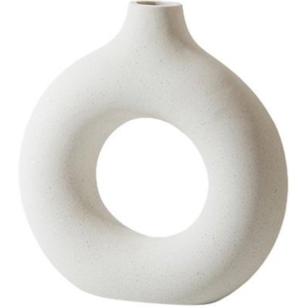 JarróN NóRdico Con Forma De Anillo JarróN Decorativo Moderno JarróN De CeráMica Para Flores Arte Moderno JarróN Con Forma Redonda-image