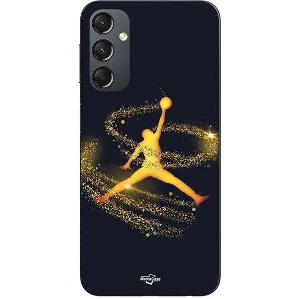 Etui Na Telefon - Maniacase - Samsung Galaxy A14 - Silikon TPU - Czarne - Logo Jordan Czarny-image
