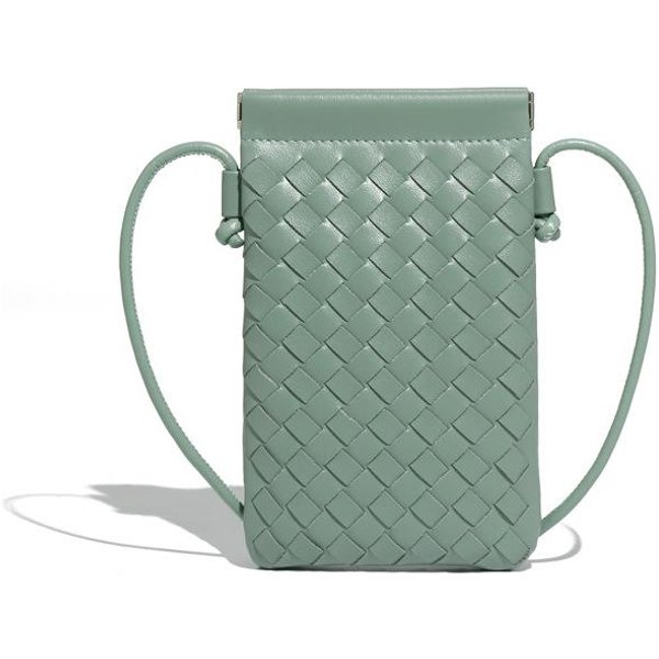 Bolso De Moda Mini Para TeléFono MóVil, Bolso Tejido A Mano, Simple, Moderno, VersáTil, Retro, PequeñO, Bolso De Mujer Bandolera De Un Solo Hombro Gray-image