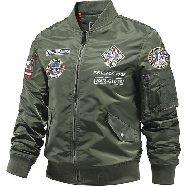 Chaqueta Bordada De Astronauta Espacial Top De La Fuerza AéRea Chaqueta De Piloto Ma1 Chaqueta De Vuelo Para Hombre Xxxl-image