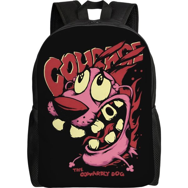 Mochila Anime Perros Cobardes ImpresióN 3D Para NiñAs NiñOs Slapstick Escolar Universidad Viajes Bolsas Para Libros Cabe Un PortáTil De 15 Pulgadas One Size-image