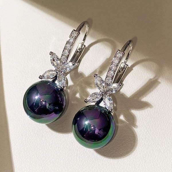 Pendientes Colgantes De Perlas Simuladas Huitan Para Mujer Pendientes EstéTicos De Compromiso Boda Regalo Sorpresa De CumpleañOs JoyeríA Nueva De Moda-image