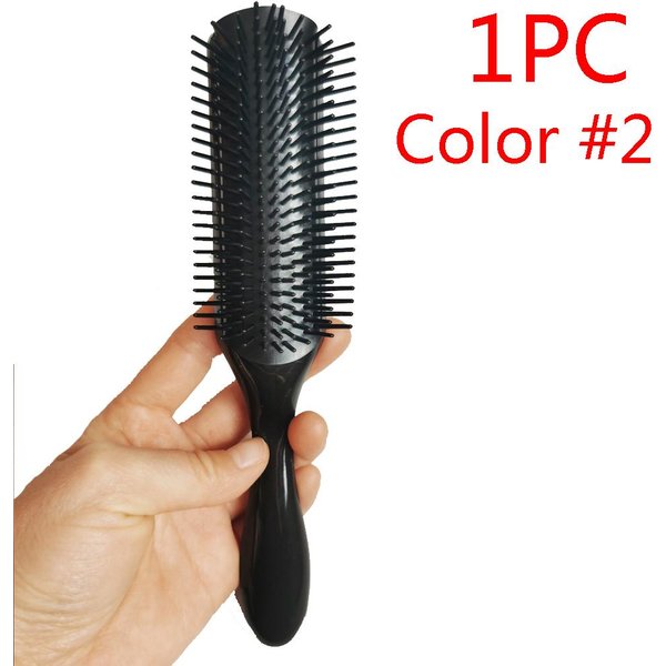 Peine De PeluqueríA TT Peine De Estilista Peine De Masaje Peine Recto Peine ExtraíBle De Nueve Filas Herramienta De PeluqueríA Negro-image