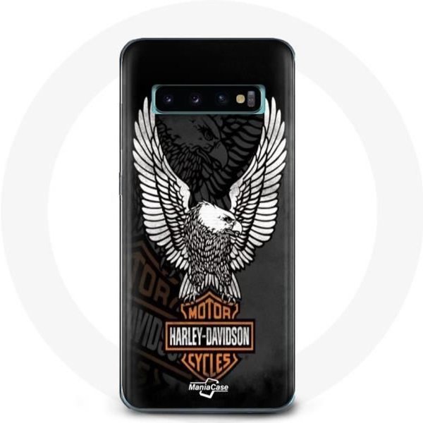 Funda - Harley Davidson - Samsung Galaxy S10 - Negra - Logo ÁGuila - RíGida-image
