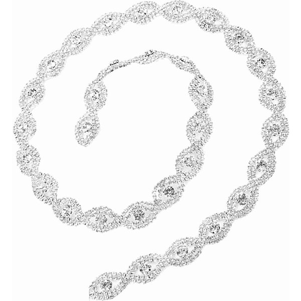 1 Yarda Cinta De PedreríA Brillante Cadena De Garras DecoracióN DIY 1,5 Cm De Ancho (PedreríA Blanca)-image