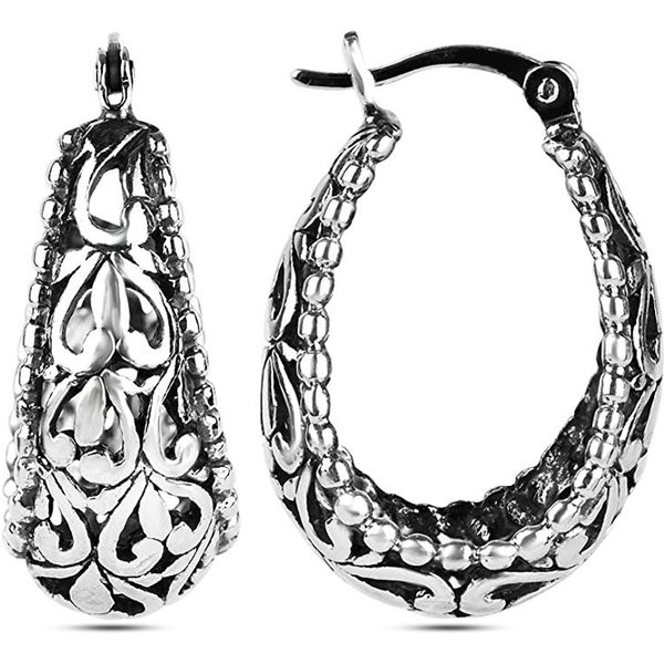 Pendientes De Aro Para Mujer Estilo ÉTnico Huitan PatróN Hueco Accesorios Elegantes VersáTiles Para Uso Diario JoyeríA De Pendientes Femenina-image