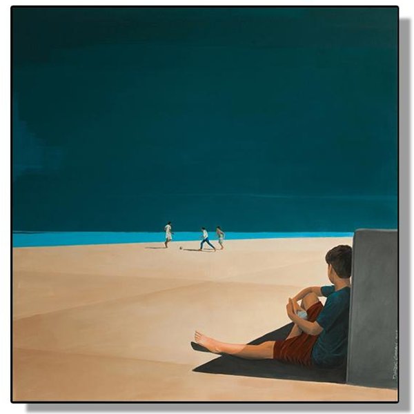 SłYnny David Hockney Abstrakcyjny Plakat Z Krajobrazem PłóTno Malarstwo Basen Ocean Okno Wall Art Do Salonu Home Decor 60X60Cm No Frame-image