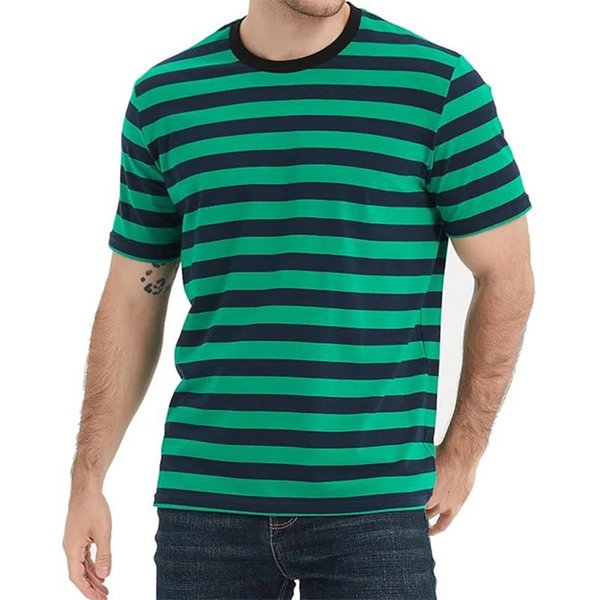 Camisetas GráFicas Simples De Rayas De Alfiler Verano Casual Estampadas En 3D Manga Corta Moda Streetwear Oversized Camisetas De Hombre M-image
