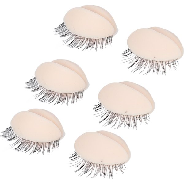 3 Pares PáRpados De Cabeza De Maniquí Con PestañAs Para ExtensióN De PestañAs Injerto Entrenamiento PráCtica Rosa Color Rosa-image