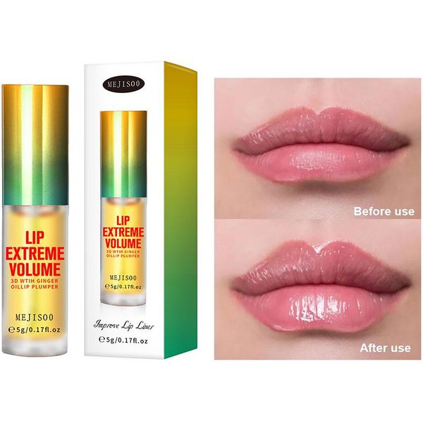 Suero De Aceite Voluminizador De Labios De Larga DuracióN Aceite Esencial Voluminizador InstantáNeo Repara Las LíNeas Finas De Los Labios Aumenta La Elasticidad BáLsamo Labial Sexy Amarillo-image