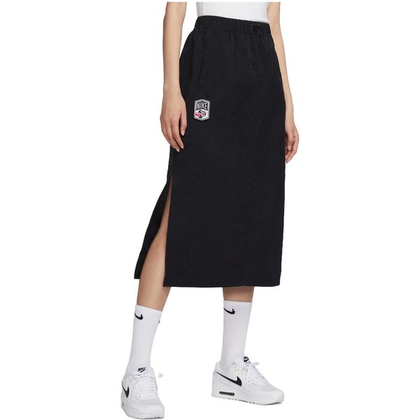 Falda Larga Casual Ligera Suave De Cintura Alta Con Abertura Nike Para Mujer Negro FQ0702-010 XL-image