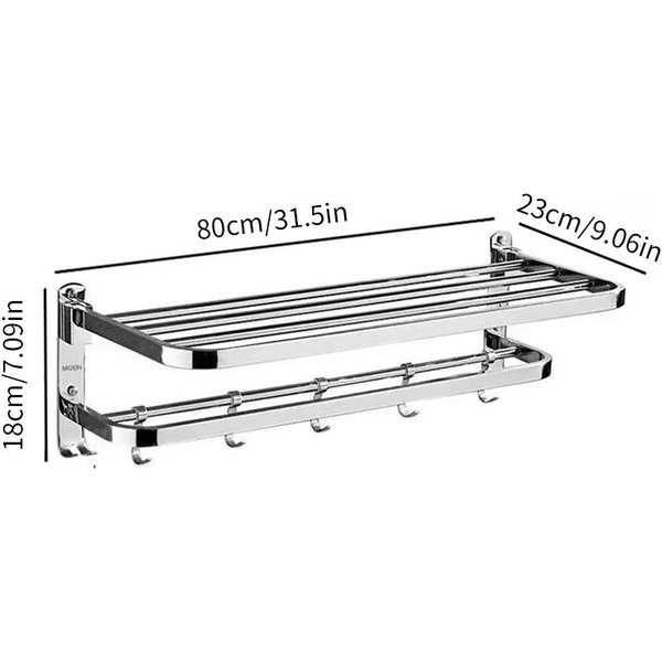 Stojak Na RęCzniki Ze Stali Nierdzewnej 40 Cm 50 Cm 60 Cm 80 Cm Mocna PółKa śCienna Do łAzienki Organizer Do Domu Toalety WisząCy XL-image