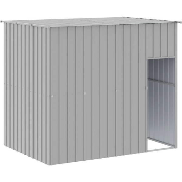 Casa Para Perros Con Techo Gris Claro 214 X 153 X 181 Cm Acero Galvanizado-image