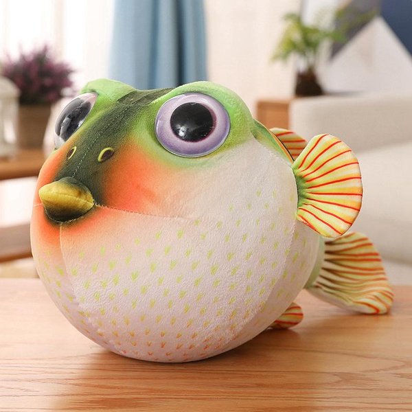 26/33/43 Cm Animales Marinos Realistas Pez Globo Juguetes De Peluche Pez Globo De La Vida Real Juguete De Peluche Suave Peces De Acuario MuñEcos Regalos 33Cm-image