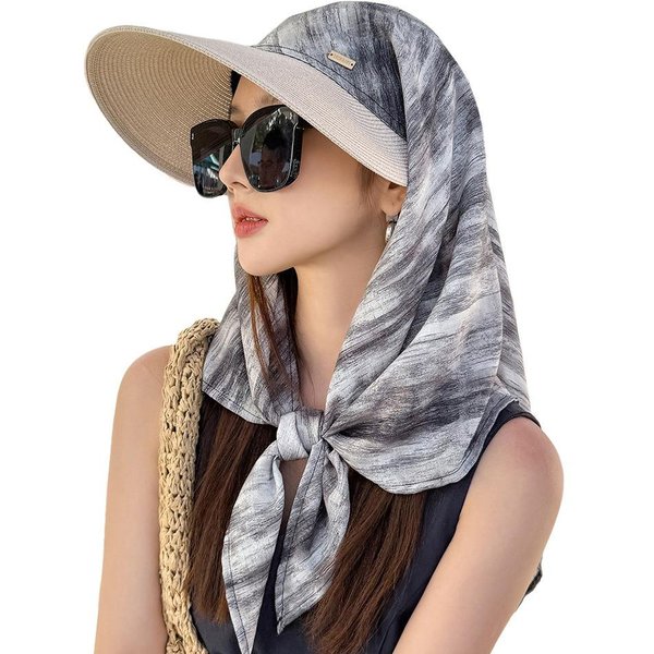 Gorro De Bufanda De Tira De Moda ProteccióN Para El Cuello ProteccióN UV Sombrero Para El Sol Gorra De BéIsbol Gray-image