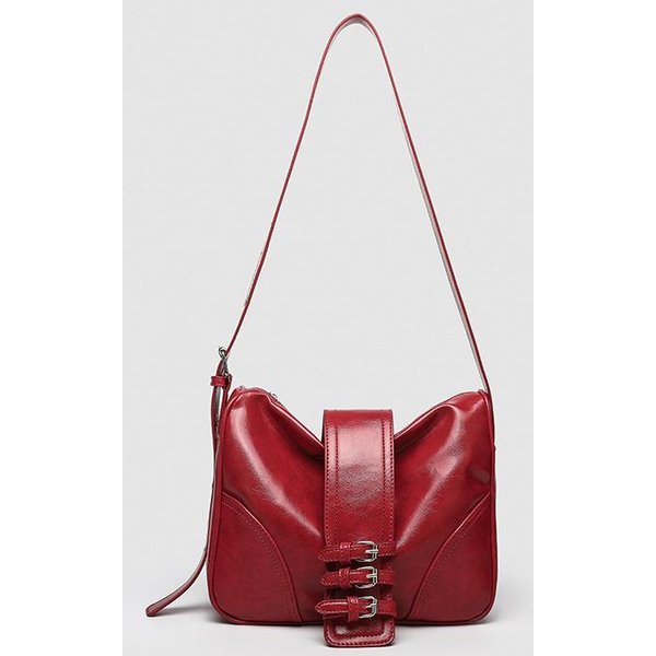 Moda Francesa Retro Simple Bolso De Hombro ÚNico Bajo El Brazo Bolso Fresco Para Motocicleta Textura De Viajero Bolso Cruzado Mujer Brown-image