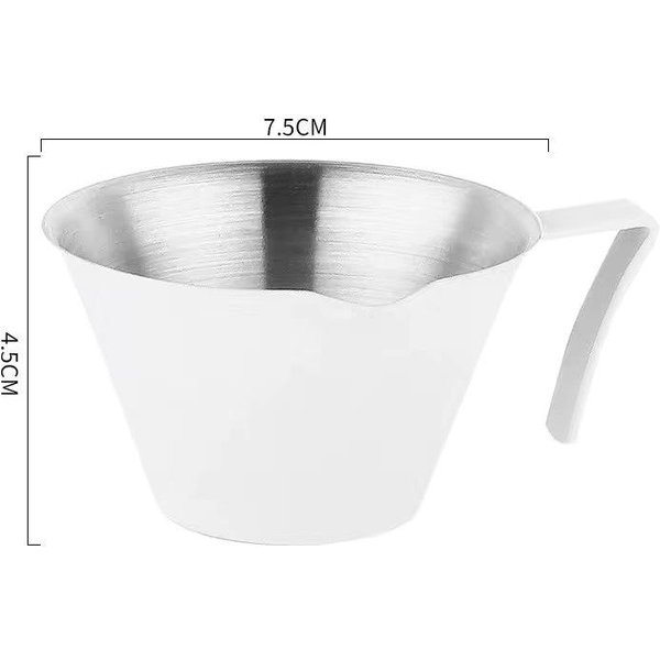 Taza Medidora De Café, Taza Medidora De Boca Afilada De Acero Inoxidable Con Jarra Medidora De Escala, Herramienta Profesional De Barista Para El Hogar Blanco-image