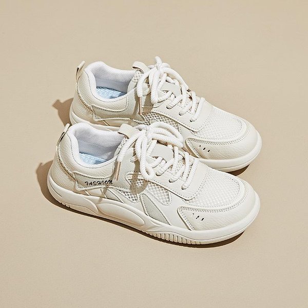 Zapatos Blancos De Verano Nuevos Para Estudiantes, Malla Transpirable, Zapatos Casuales Que Aumentan La Altura 40 White-image