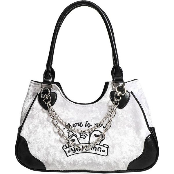 Bolso Bolso De Axila PequeñO De Moda Para Chica Dulce Y Cool Bolso De Mano De Hombro ÚNico Bandolera Mujer Black-image