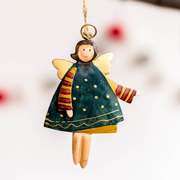 ÁNgel De Navidad Papá Noel MuñEco De Nieve Adorno Adorno MetáLico Retro DecoracióN ÁRbol De Navidad Colgante DecoracióN Fiesta En Casa Boda Regalo-image