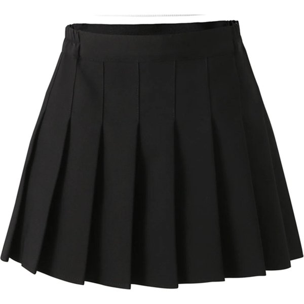 Falda Plisada De Verano Para NiñAs, Color SóLido, Casual, Combinable Con Todo, Falda Corta Para NiñAs De Escuela, Casual, Moda, ActuacióN De Baile, Falda LíNea A, Adolescentes 110Cm Black-image