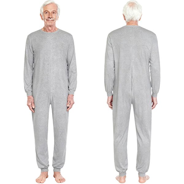 JednoczęśCiowy Kombinezon Adaptacyjny Unisex M-3XL Do Opieki Nad Osobami Starszymi: Kombinezon Z Zamkiem BłYskawicznym Z TyłU ZapobiegająCym Rozpinaniu, Z DłUgim RęKawem I Spodniami, Dla OsóB Ze Specjalnymi Potrzebami M White-image