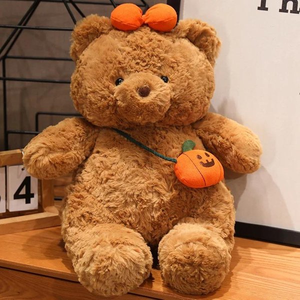 Urocza KreskóWkowa ŚWiąTeczna Pluszowa Zabawka Dynia Miś KróLik ŚWinia Kurczak Lalka Poduszka Towarzyszy Zabawka Dekompresyjna Prezent Na Urodziny Halloween 35Cm BrąZowy-image