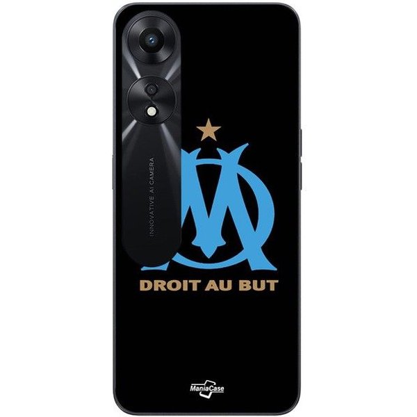 Coque Pour Oppo A78 5G Logo Om Olympique De Marseille Noire Fond Maniacase Negro-image