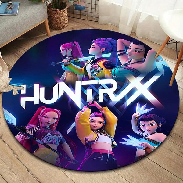 Kpopdemonhunters OkrąGłY Dywanik, Dywan Do Salonu Sypialni Sofy Pokoju Zabaw WystróJ, Mata PodłOgowa AntypośLizgowa 80Cmx80Cm-image