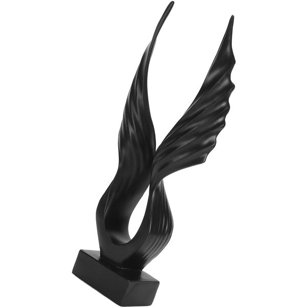 Abstrakcyjna Skrzydlata RzeźBa Artystyczna Dekoracyjna ŻYwiczna Statuetka SkrzydłA Ornament Do Salonu Biura Czarny Czarny-image