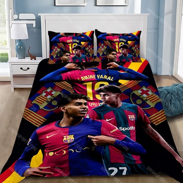 Estrellas De FúTbol Funda NóRdica Funda De Almohada Juego De Ropa De Cama DecoracióN De Dormitorio Para Adulto NiñO NiñA Regalo Para NiñOs TamañO Individual Doble Grande EU Single 90X200Cm-image