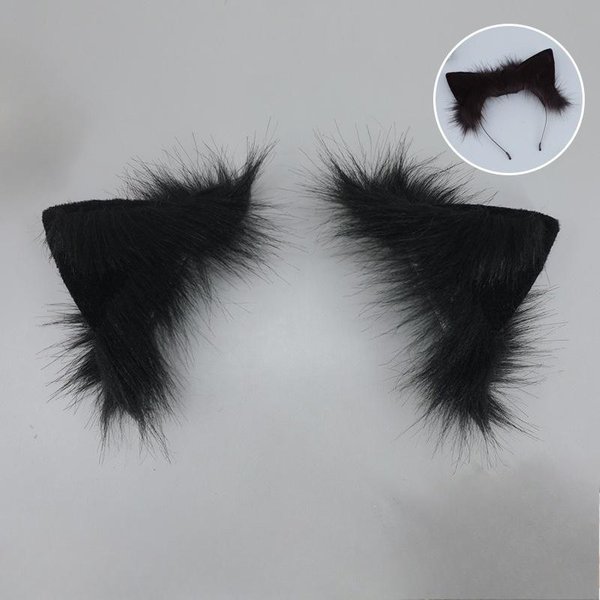 Orejas De Gato De Peluche Recargables Accesorio Para El Cabello Cosplay ExposicióN MóViles Orejas De Zorro Realistas Diadema EléCtrica Desmontable Orejas De Animal One Size Gray-image