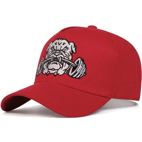 Gorra De BéIsbol Bordada Unisex Bulldog Mancuernas Primavera OtoñO Exterior Ajustable Sombreros Casuales Sombrero Protector Solar Gorra Deportiva Gray-image