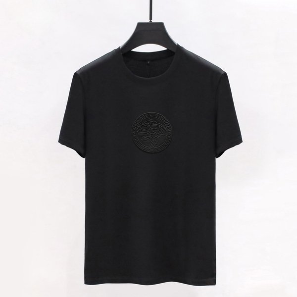 Ropa De Hombre Primavera Verano Camiseta De Manga Corta De Seda Suave Para Hombre Con Cuello Redondo 3XL Black-image