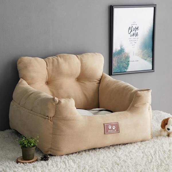 Nido PortáTil Coche Mascota Alfombrilla Perrera Nido Gato Alfombrilla Coche Teddy Cama Perro Asiento De Seguridad Universal Cuatro Estaciones Asiento De Coche Para Perro Ajustable 55X50X32 Gray-image