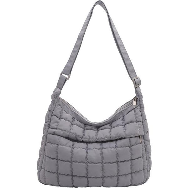 Nowa Pikowana Torebka Na Ramię Typu Puffer Dla Kobiet, DużA Torba Typu Tote, Torba Na Ramię, Modna, Codzienna Torba Crossbody, Torebka Damska 35X8X27.5Cm Gray-image